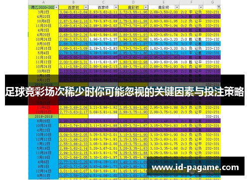 足球竞彩场次稀少时你可能忽视的关键因素与投注策略